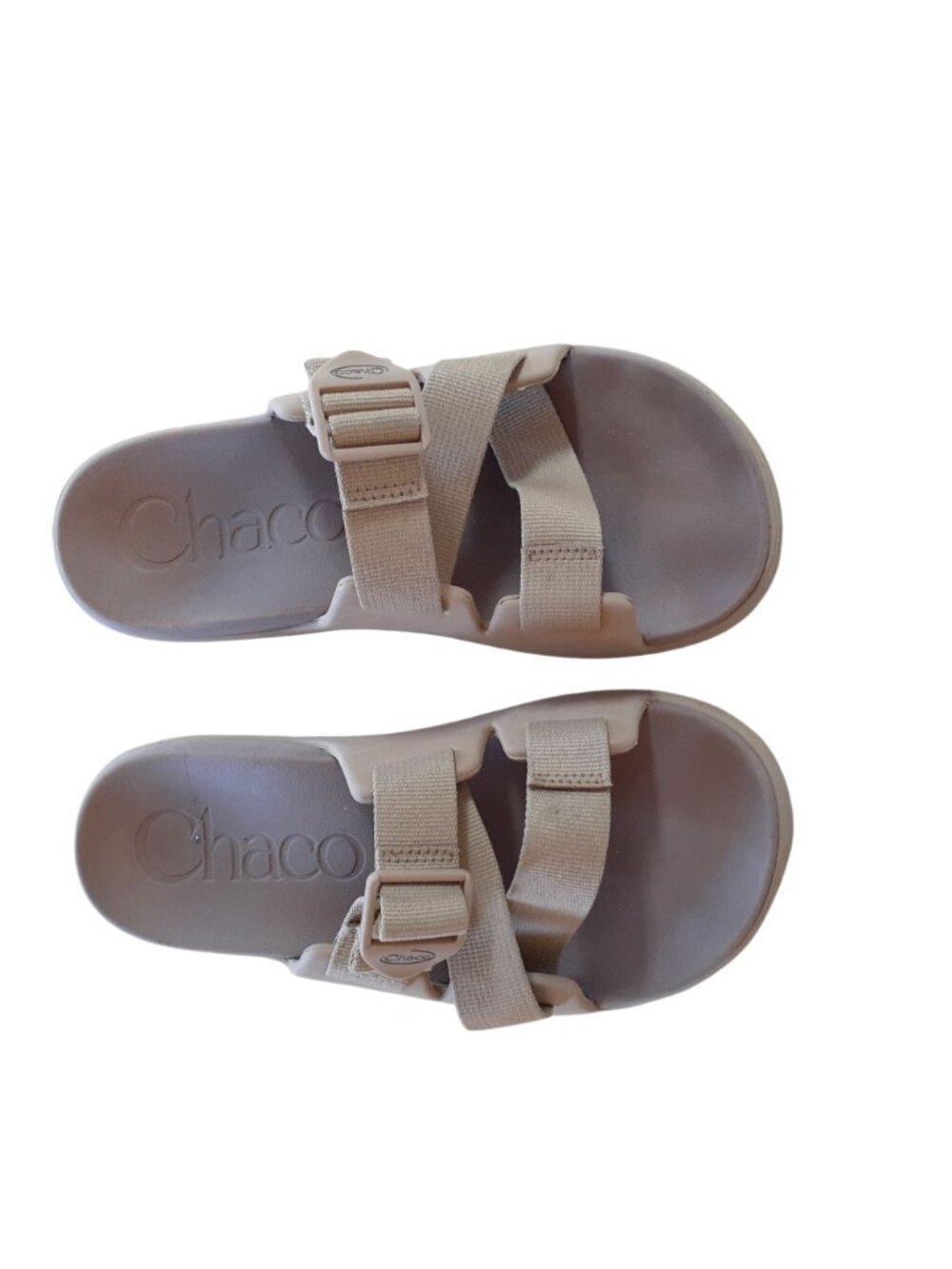 Chaco Womens Chillos Slide Sandals Size 8 Beige Lightweight Adjustable Straps - Picture 2 of 4